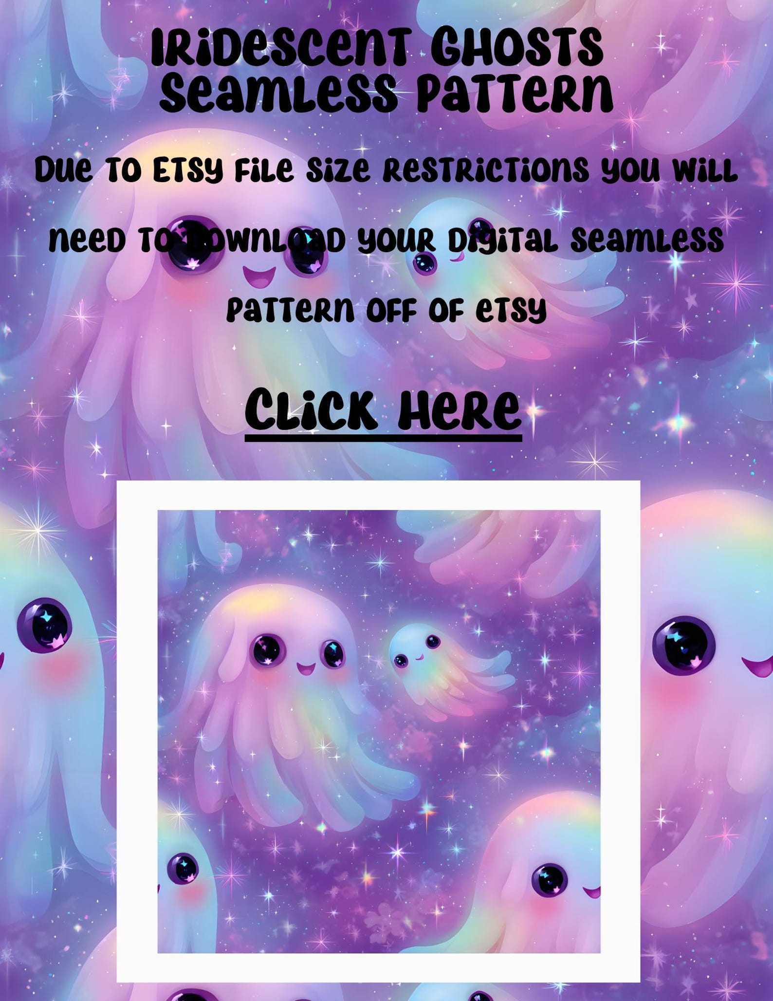 Iridescent Ghosts Seamless Pattern: Pastel Halloween File (digital ...