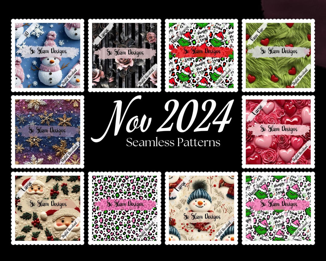 Novmber Patterns November 2024 Seamless Pattern Bundle, 300DPI (digital Download) - Etsy