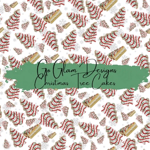 Christmas Tree Cakes Seamless Pattern, Repeat Pattern, Digital Download, Digital Paper, Seamless File, Fabric Pattern