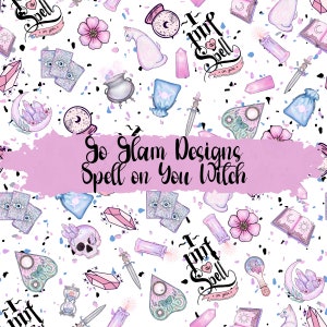 Seamless Pattern Spell on You Witch , Repeat Pattern, Digital Download, Commercial Use,, Seamless File