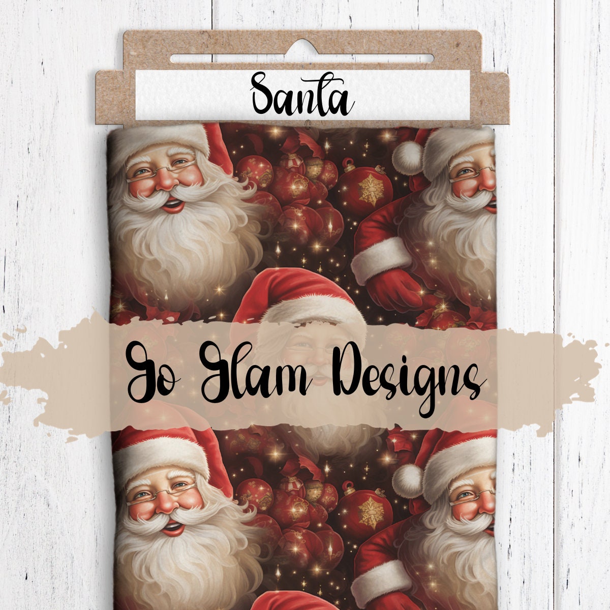 Santa Seamless Pattern, Christmas Fabric Pattern, Repeat Pattern ...
