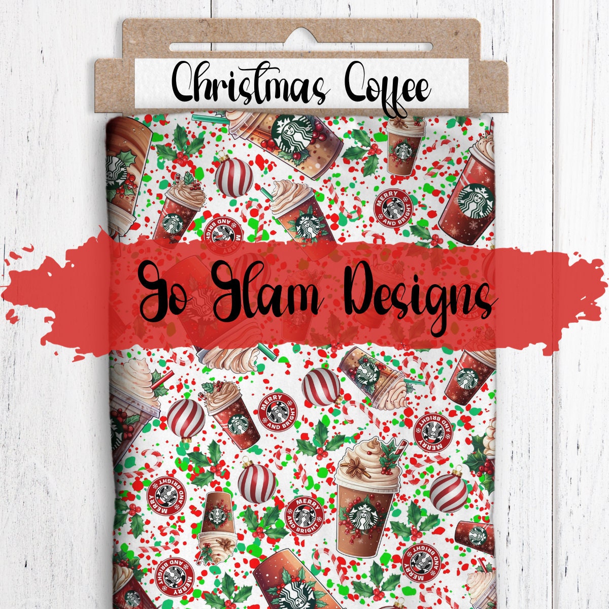 Christmas Coffee Splatter Seamless Pattern, Festive Fabric (digital ...