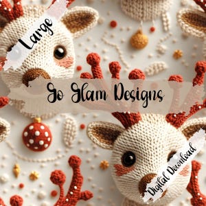 Patrón sin costuras de reno de punto festivo, patrón repetido, descarga digital, uso comercial, papel digital, archivo sin costuras, invierno sin costuras