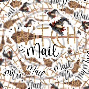 PNG Sticker Download, Witch Mail Sticker Template, Small Business, Print Cut Template, Packaging Sticker, Digital Download