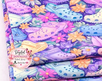 Floral Garden Seamless Pattern PNG, Cottagecore Digital Paper, Spring Fabric Sublimation Design