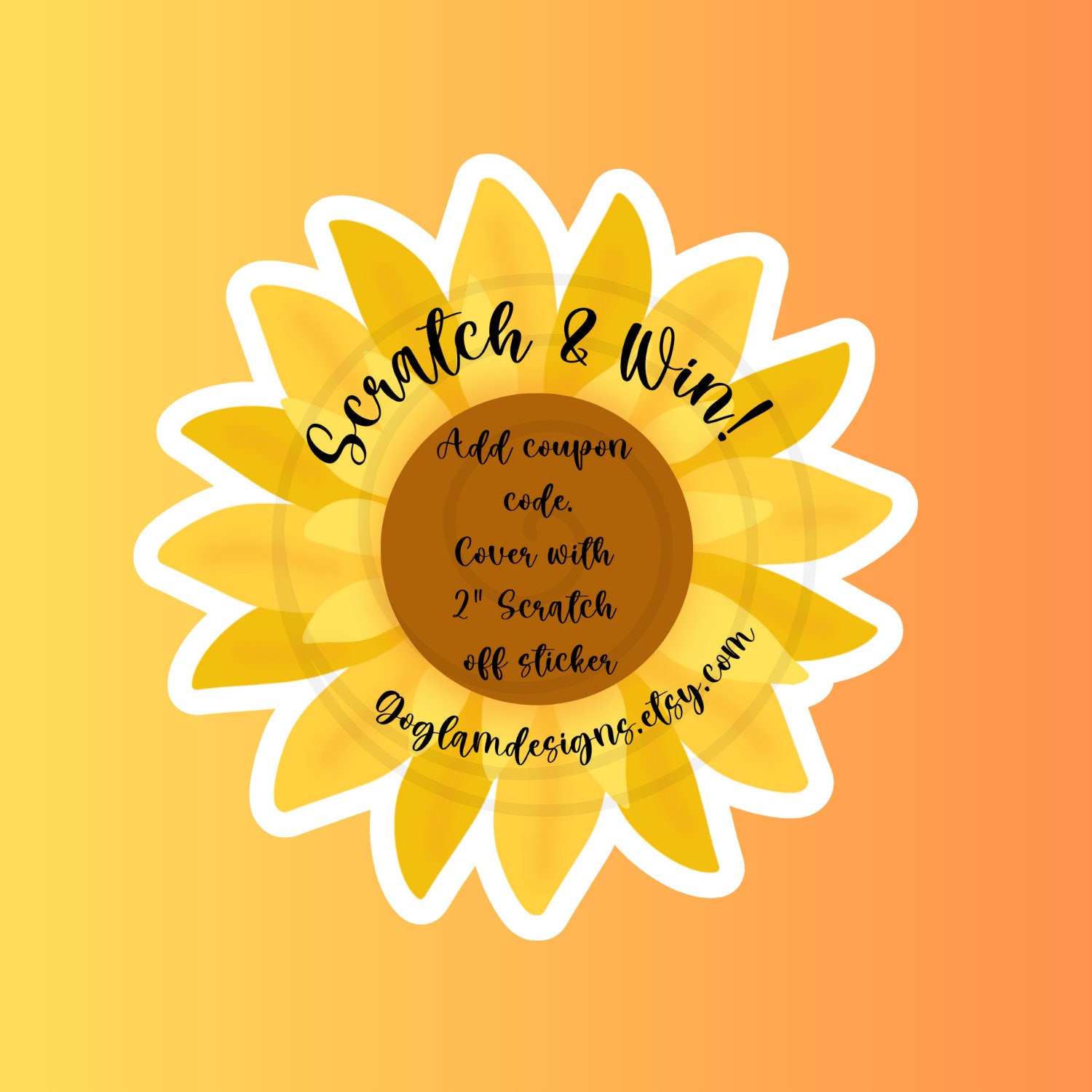PNG Sticker Download Scratch & Win Sunflower Sticker Etsy