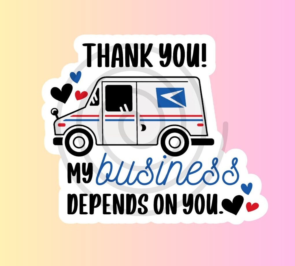 Thank You Sticker Template | My Business Depends on You Sticker | Small ...