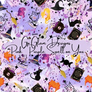 Pink/Purple Spell on You Seamless Pattern, Repeat Pattern, Digital Download, Seamless File, Sister Witches Seamless, Witchcraft Seamless
