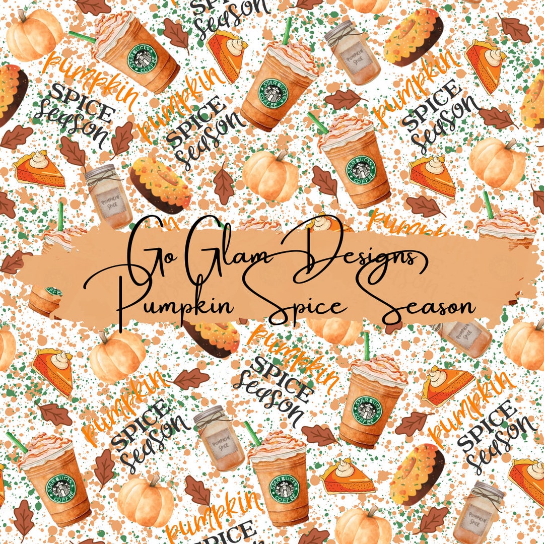Pumpkin Spice Season Seamless Pattern, Fall Fabric Print (digital ...