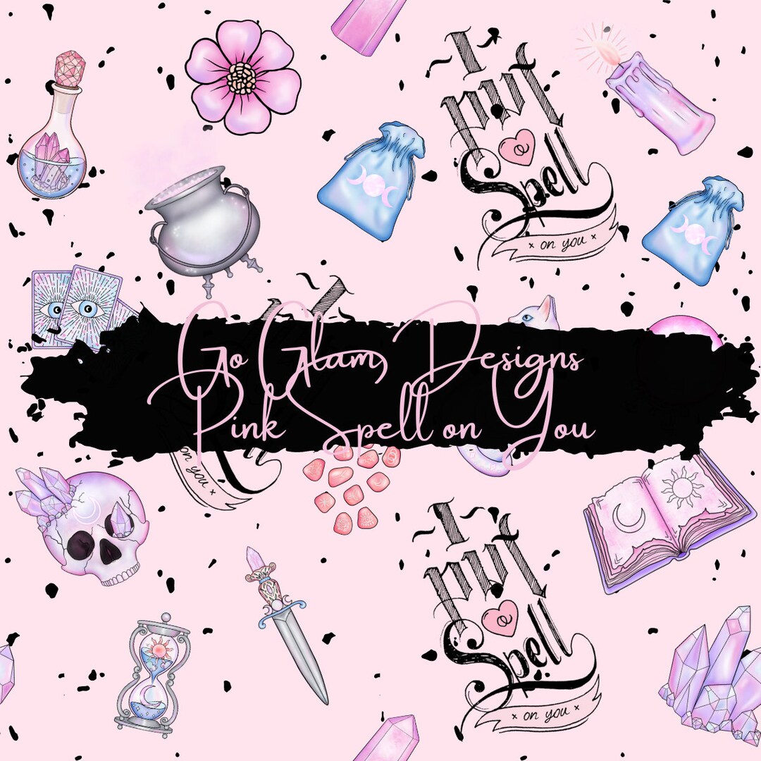 Pink Wizard Pattern Pink Witchcraft Seamless Pattern: Spell Design (digital Download) - Etsy