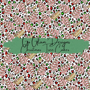 Christmas Tree Cakes Leopard Seamless Pattern, Repeat Pattern, Digital Download, Digital Paper, Seamless File, Fabric Pattern