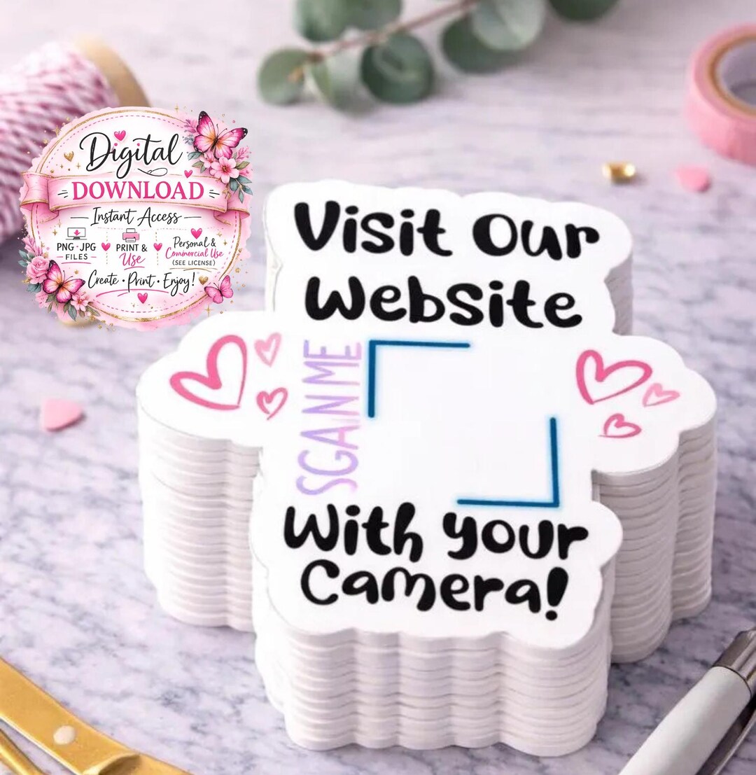 Visit Our Website QR Code Sticker Digital Download | Scan Me Sticker ...