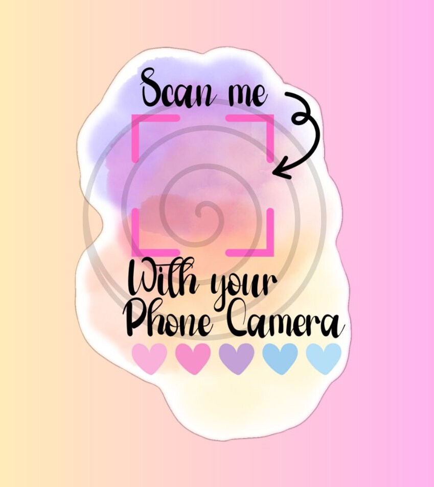 Scan Me QR Code Sticker Template Instant Download Small Etsy