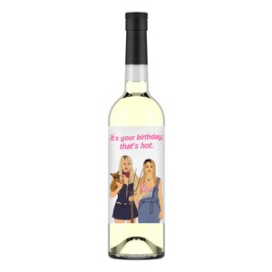 simple life, hot birthday, wine label