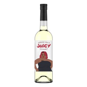 Piccole donne, compleanno succoso, etichetta del vino