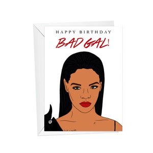 riri, mal cumpleaños de gal, tarjeta de felicitación