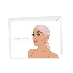 ariana grande, grande birthday, greeting card