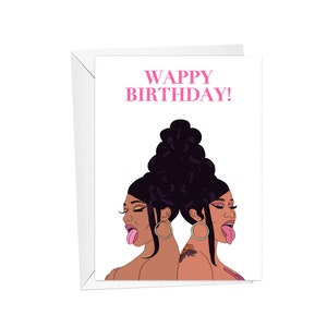 cardi, wappy birthday, greeting card
