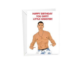 jersey shore, situation hamster birthday, greeting card
