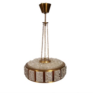 Danish Mid-Century Crystal glass Chandelier by Vitrika in Collaboration with Orrefors