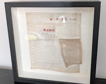Framed Antique Stitch Sampler M Ansell Aged 9 4th Standard Lowfield Heath