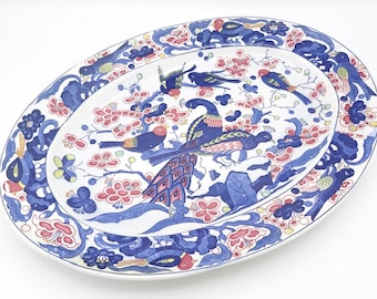 Vintage Empress Haruta Peacock Japanese Porcelain Plate Charger