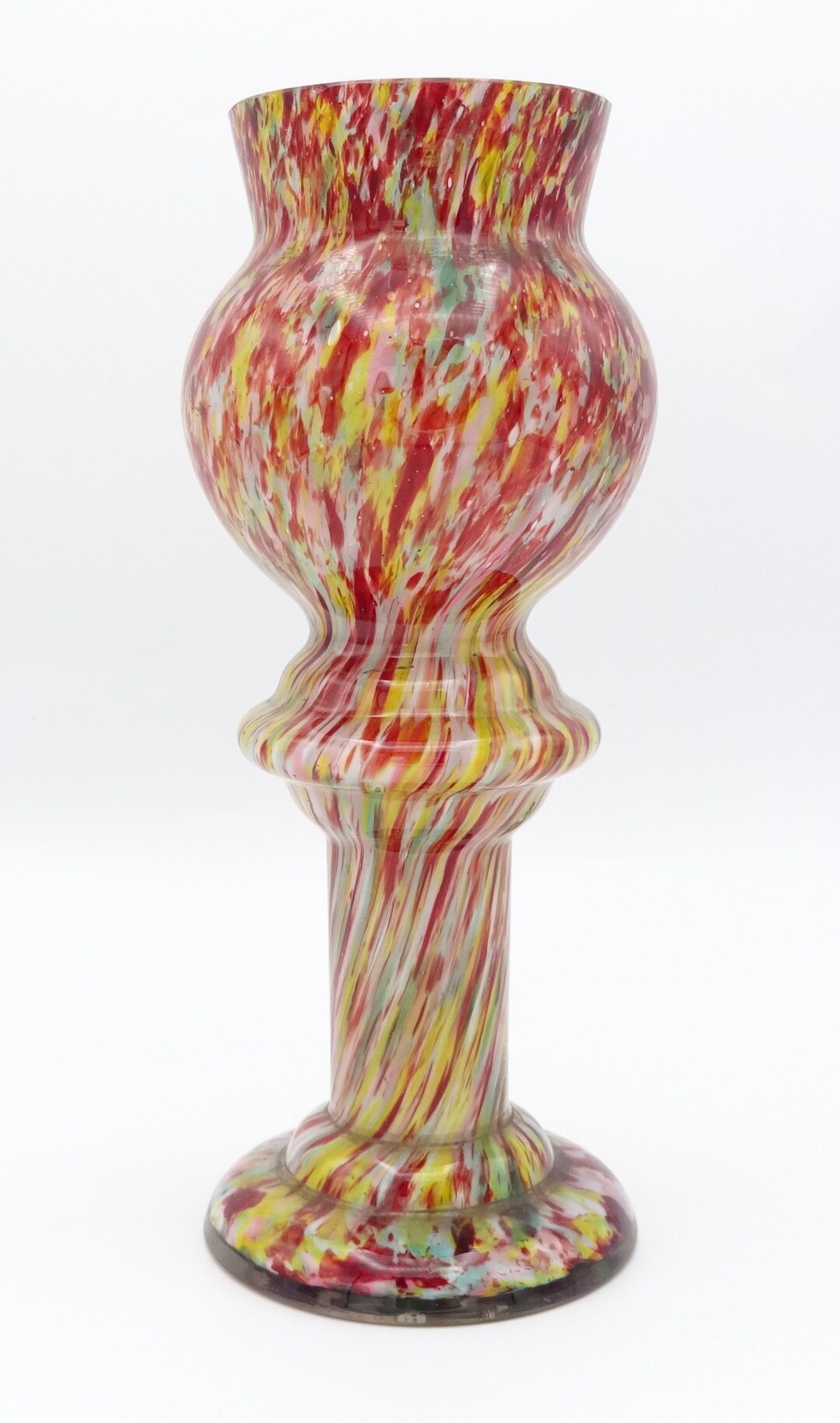 Antique Czech Franz Welz Art Deco Cased Splatter Glass Vase - Etsy
