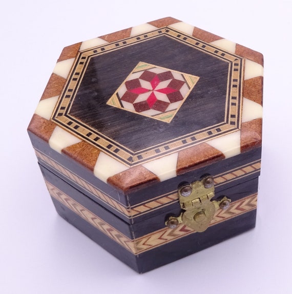 GORGEOUS French ORIGINAL Antique XL Wooden Jewelry Box Footed Inlay Br –  Mouse's House Antiques