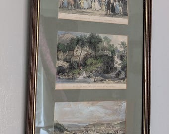 Set Three Framed Antique Engravings T Allom J Redaway A Le Petit J Pickering