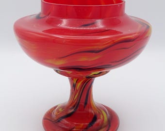 Antique Czech Franz Welz Art Deco Cased Splatter Glass Vase