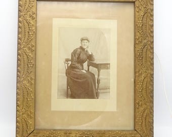 Antique Framed Photograph of Seated Lady