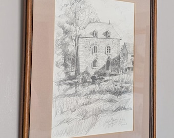 Colin Merrin Framed Signed Pencil Sketch Lurais 1993