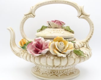 Vintage Large Italian Capodimonte Decorative Teapot