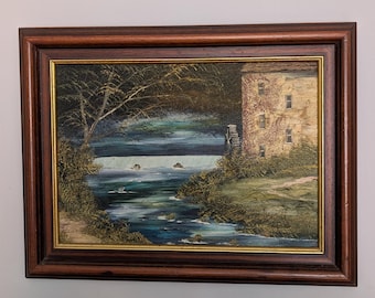 P R Freeman Rigg Mill Whitby Vintage Framed Oil Painting 1991