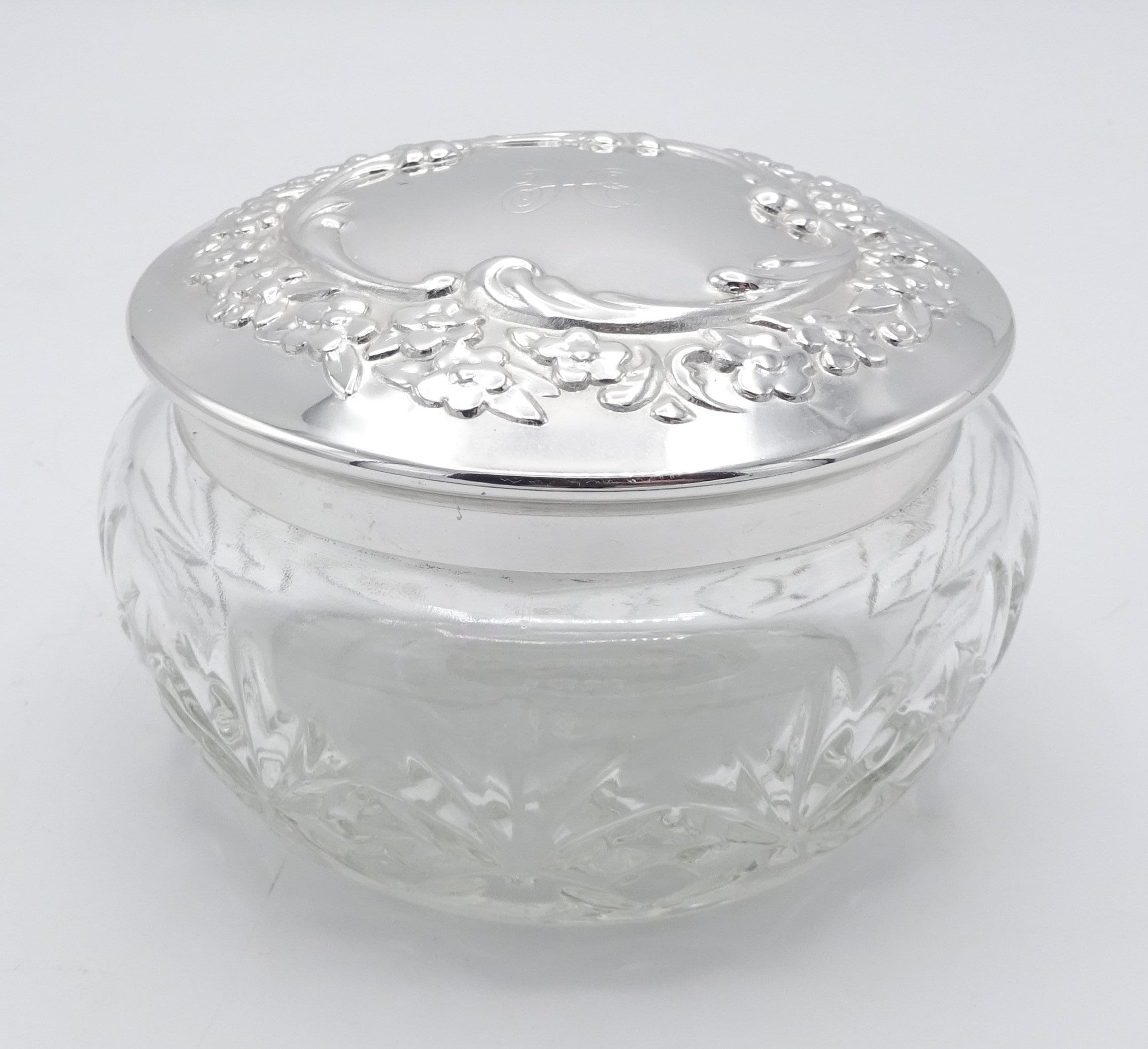 Vintage Houbigant Paris Pressed Glass Powder Jar Pot Etsy