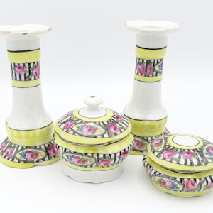 Vintage Union K Czech Porcelain Four Piece Dressing Table Set