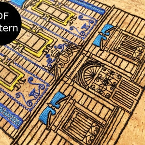 Historic Church in Portugal | Portuguese Tiled Church | digital PDF pattern for hand embroidery image 8