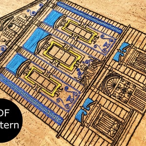Historic Church in Portugal | Portuguese Tiled Church | digital PDF pattern for hand embroidery image 1