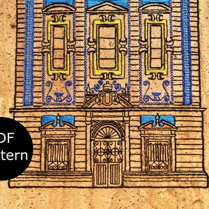 Historic Church in Portugal | Portuguese Tiled Church | digital PDF pattern for hand embroidery image 6
