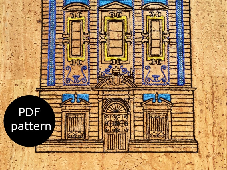 Historic Church in Portugal | Portuguese Tiled Church | digital PDF pattern for hand embroidery image 6