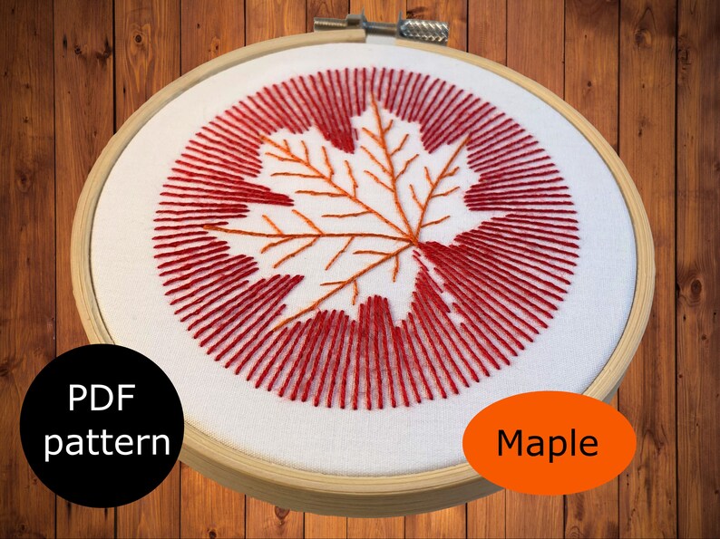 Fall/autumn Leaves Embroidery Pattern, Digital PDF Pattern for Instant ...