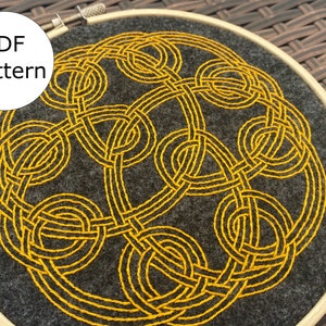 Celtic Knot, Interlaced Pictish Knot, digital PDF pattern for hand embroidery