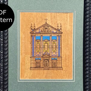 Historic Church in Portugal | Portuguese Tiled Church | digital PDF pattern for hand embroidery image 2