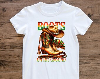 Boots On The Ground Black Cowboy Cowgirl Design for Sublimation And DTF, Perfect For Juneteenth Black History Month, Black Pride Rodeo PNG