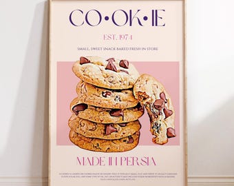 Cookie Print, PHYSICAL PRINT, Mid Century Modern, Exhibition Poster, Modern Kitchen Decor, Food Illustration, Gift For Bakers, Sweet Treat