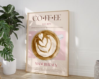 Coffee Print, DIGITAL DOWNLOAD, Drink Poster, Modern Kitchen Decor, Large Downloadable Print, Retro Poster, Pop Art, Kitchen Art, Wall Art