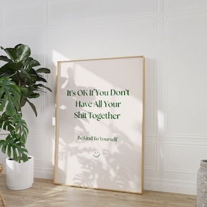 Trendiges Zitat Wandkunst, DIGITALER DOWNLOAD, ästhetischer Druck, druckbare Kunst, Typografie Print, grüner Druck, Zitat Wanddruck, Retro Zitat Kunst