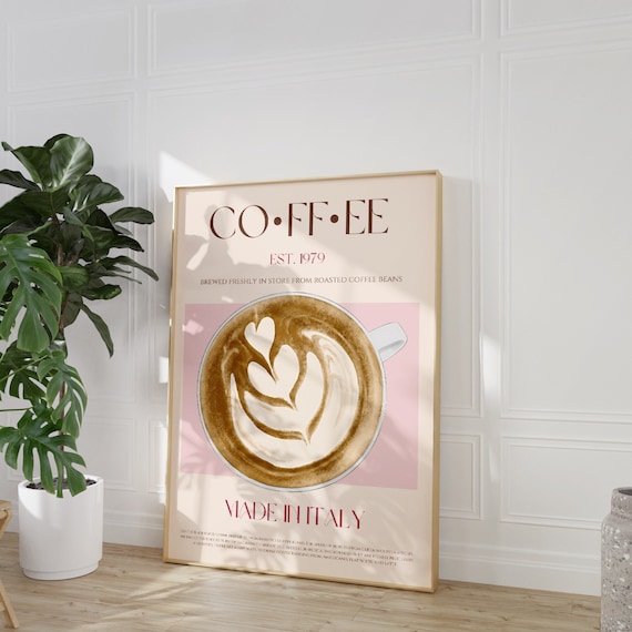 Coffee Print, DIGITAL DOWNLOAD, Drink Poster, Modern Kitchen Decor, Large Downloadable Print, Retro Poster, Pop Art, Kitchen Art, Wall Art