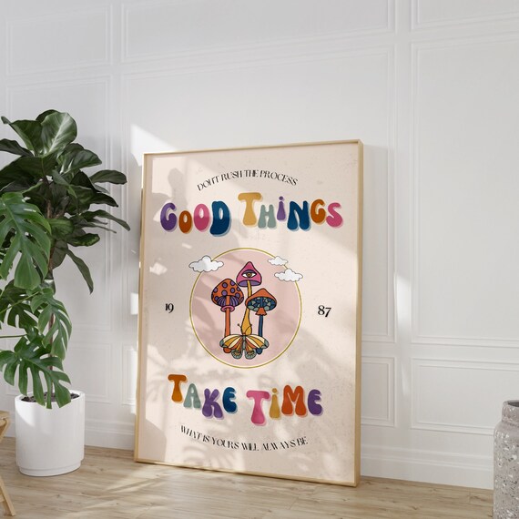 Retro Quote Wall Print, DIGITAL DOWNLOAD, Wall Decor, Large Printable Art, Downloadable Prints, Typographic Art, Retro Bedroom Art Print