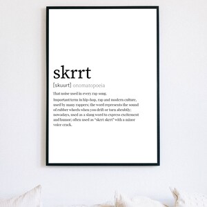 Skrrt dictionary style digital print poster, greeting card, etc.